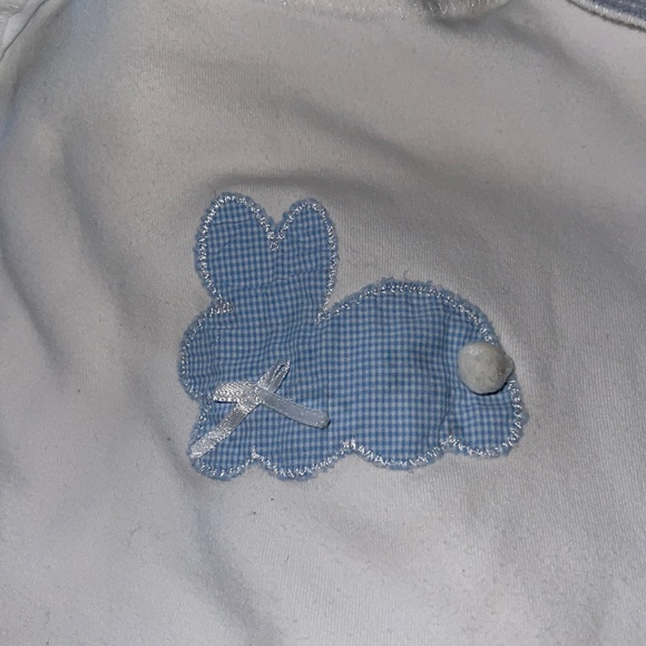 Bunny Blue gingham Appliqué and Embroidery Sleepsack 0-3 months Day gown - Picture 2 of 7